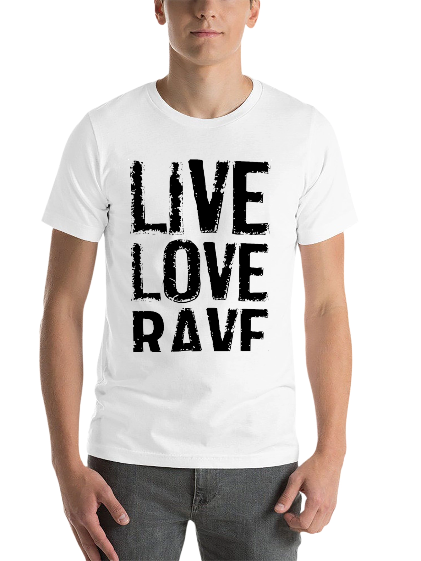 Black Live Love Rave Black Graphic T-Shirt view 14