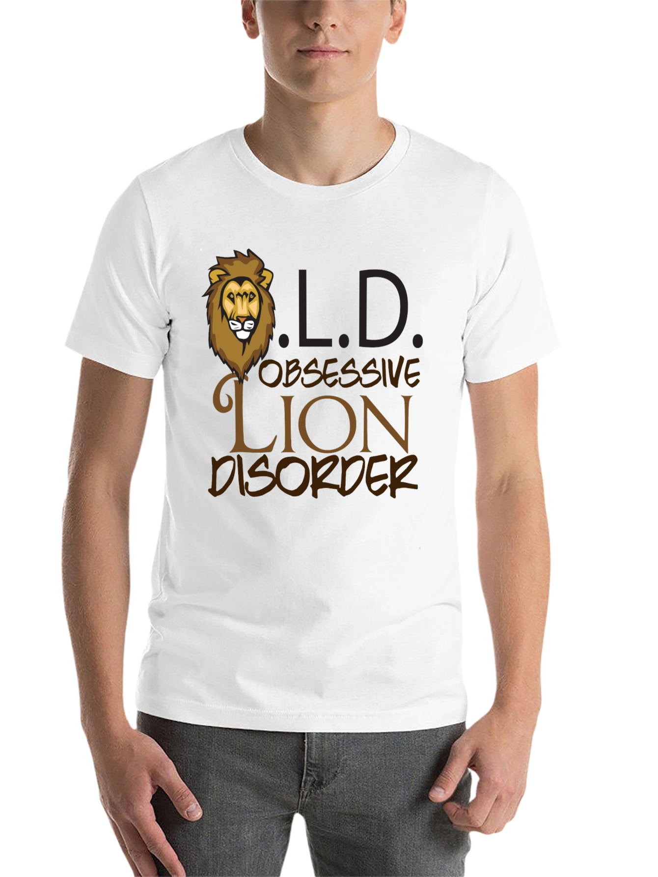 Black Obsessive Lion Disorder Graphic T-Shirt view 14