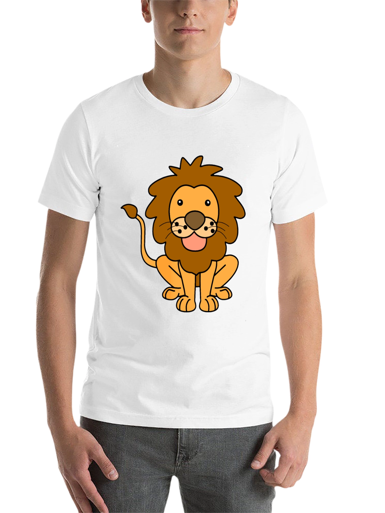 Black Lion Cartoon Black T-Shirt view 14