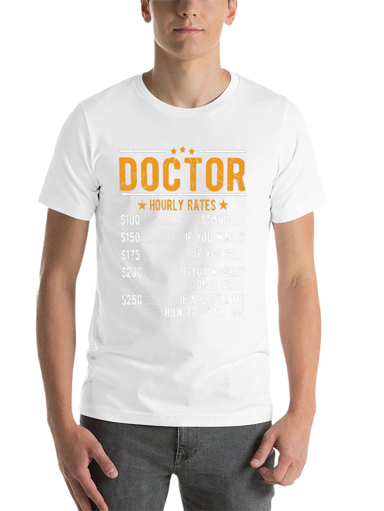 Black Doctor Hourly Rates Funny T-Shirt view 14