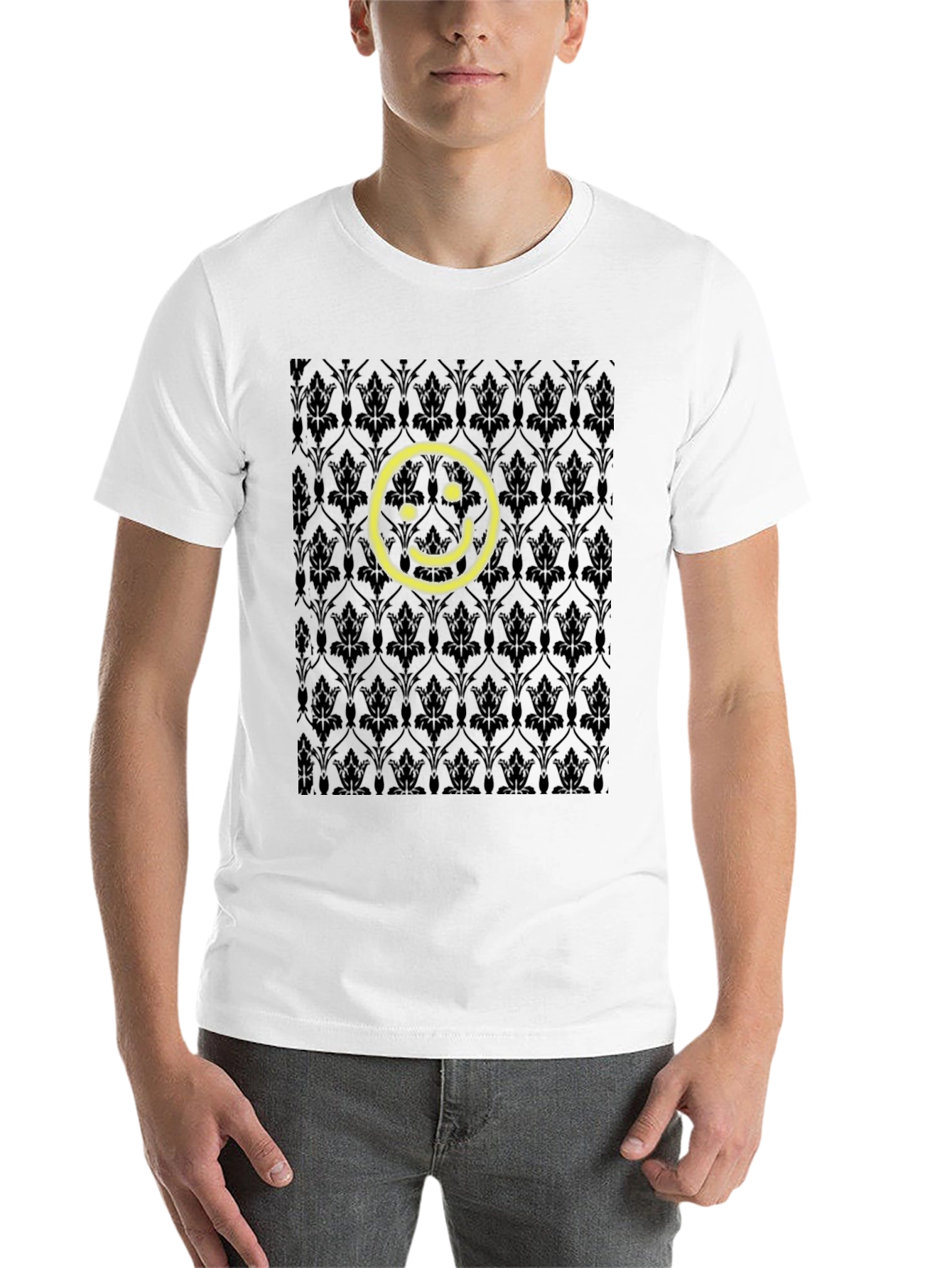 Black Smiley Face Sherlock Wallpaper T-Shirt view 14