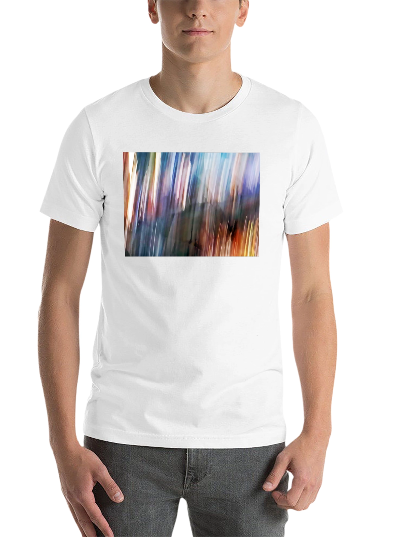 Black Abstract Blur Art Print Black T-Shirt view 14