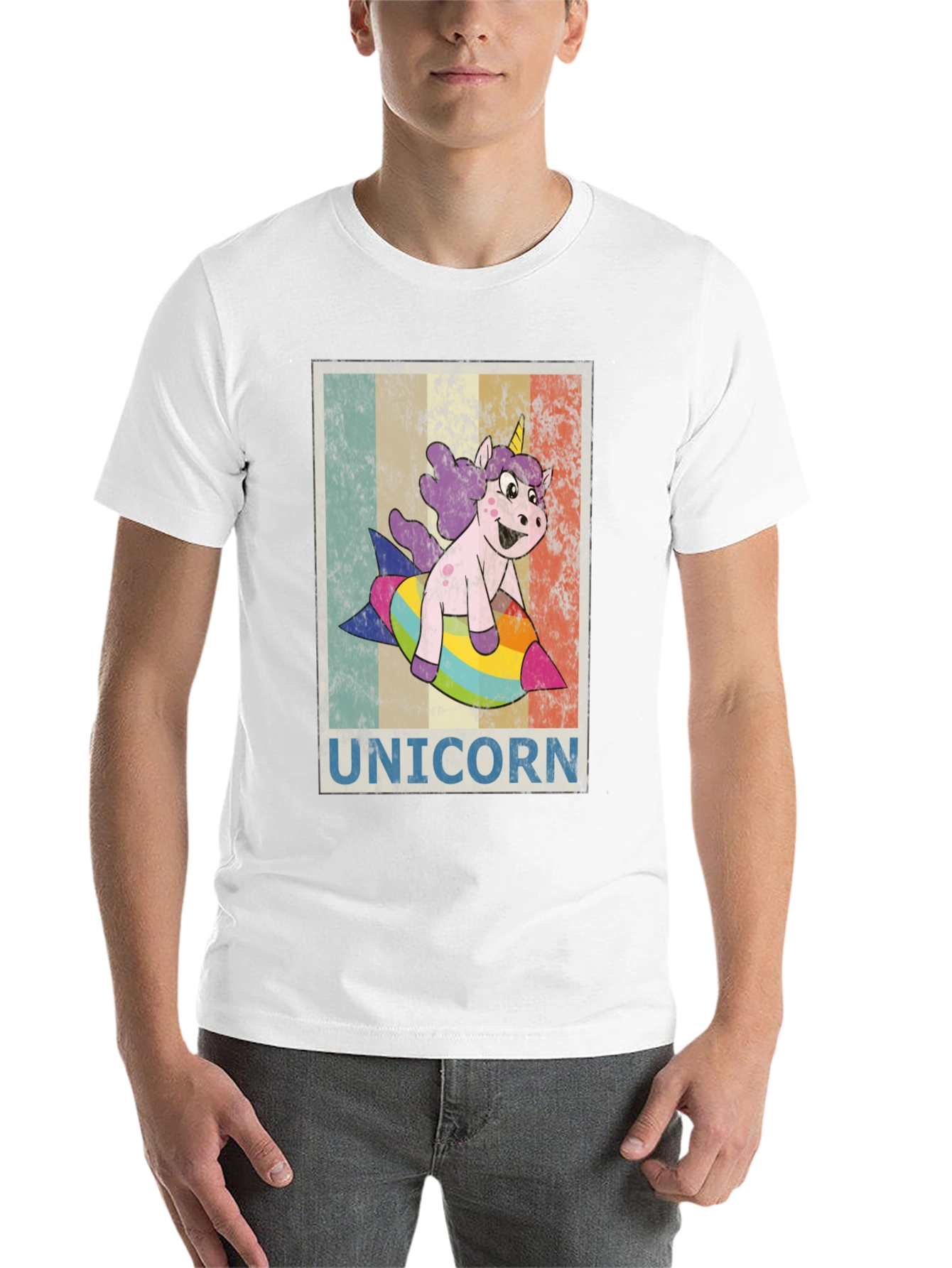 Black Unicorn Rocket Ride Graphic Tee - Fun & Unique! view 14