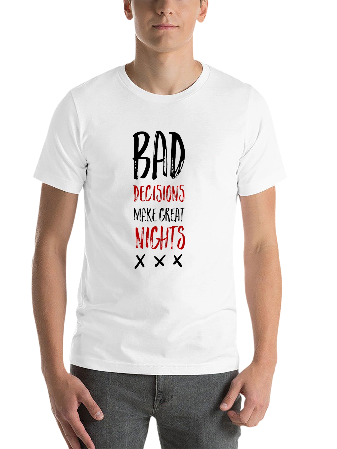 Black Bad Decisions Make Great Nights T-Shirt view 14