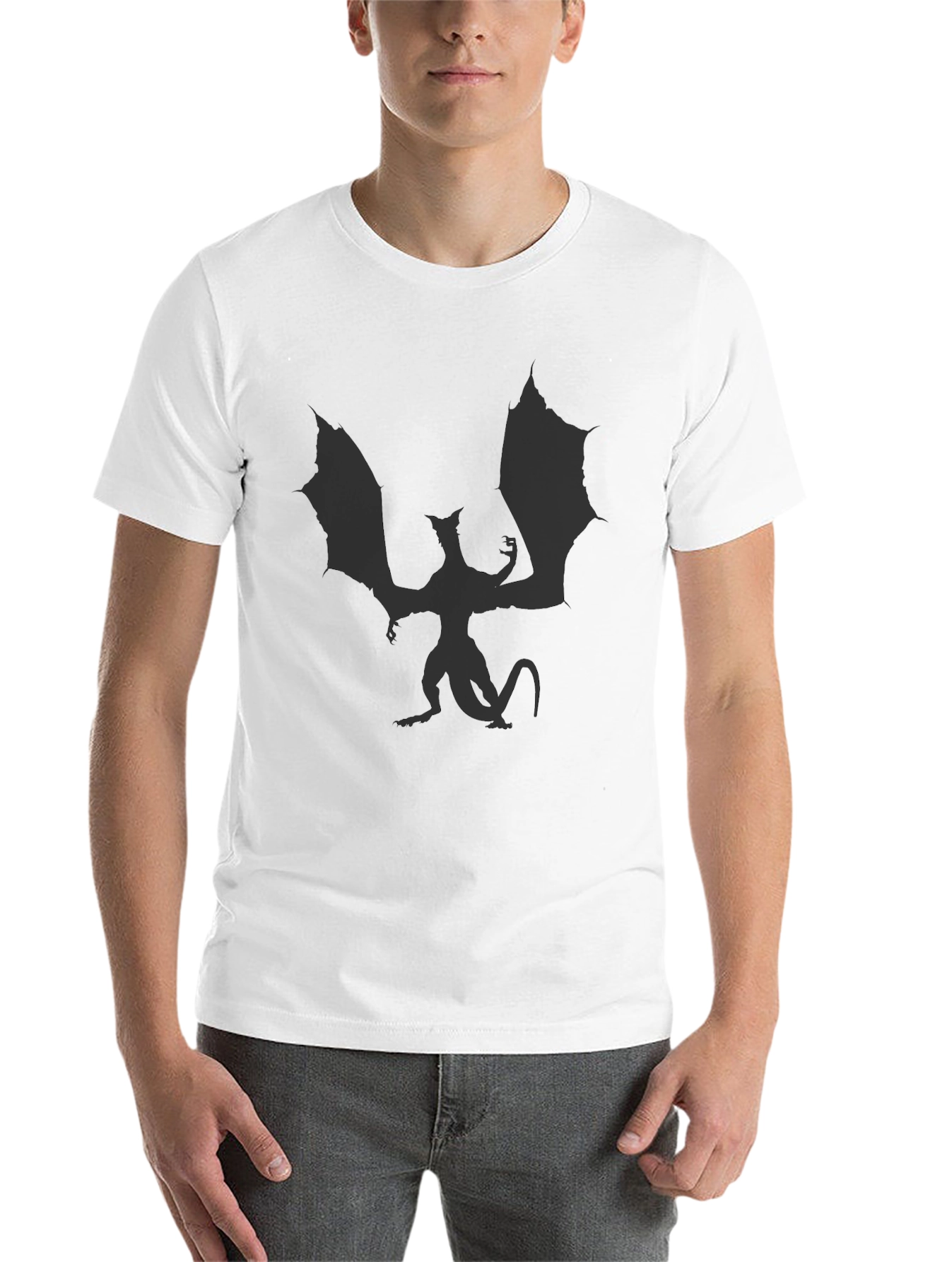 Black Dragon Silhouette Black T-Shirt view 14