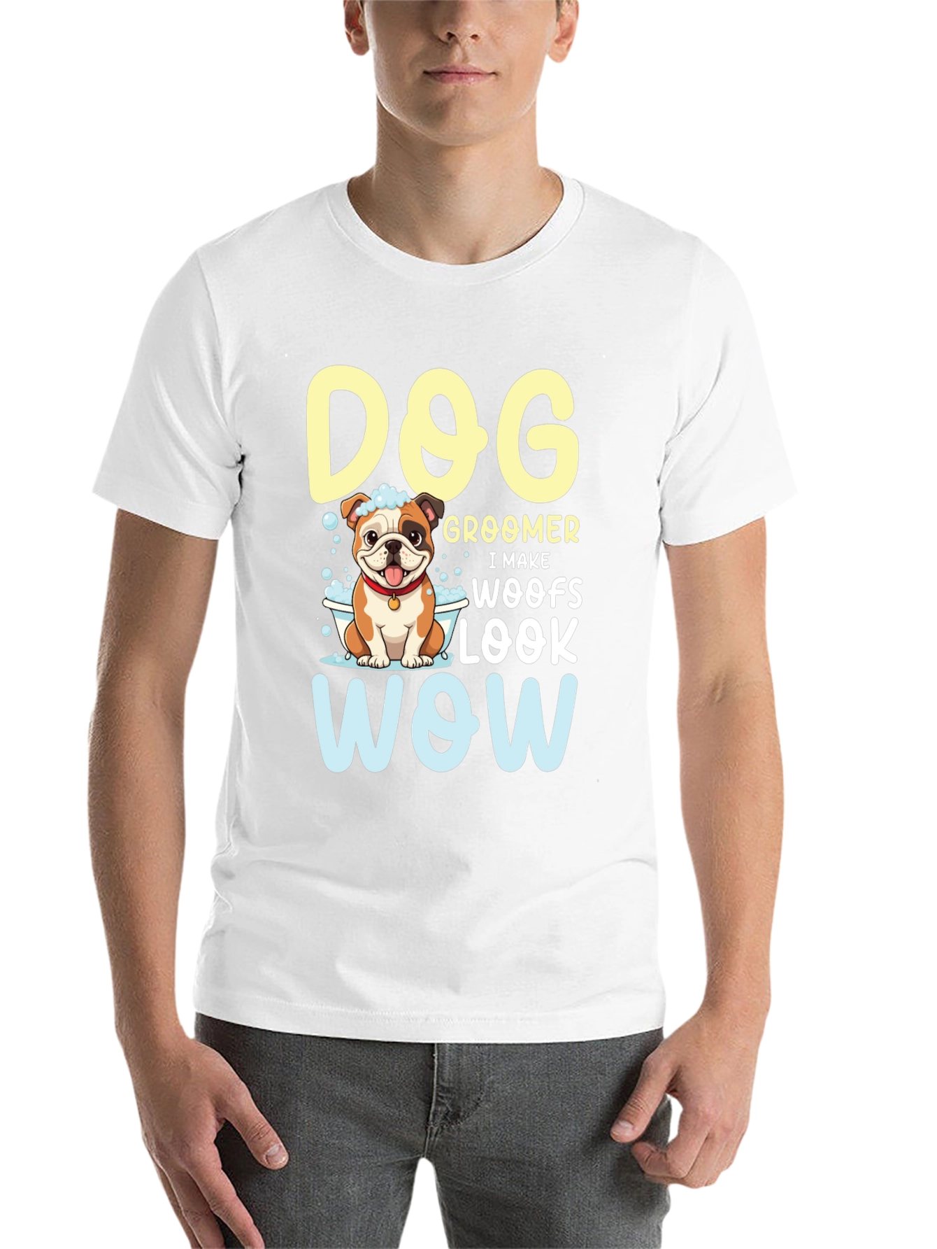 Black Dog Groomer T-Shirt - I Make Woofs Look WOW view 14