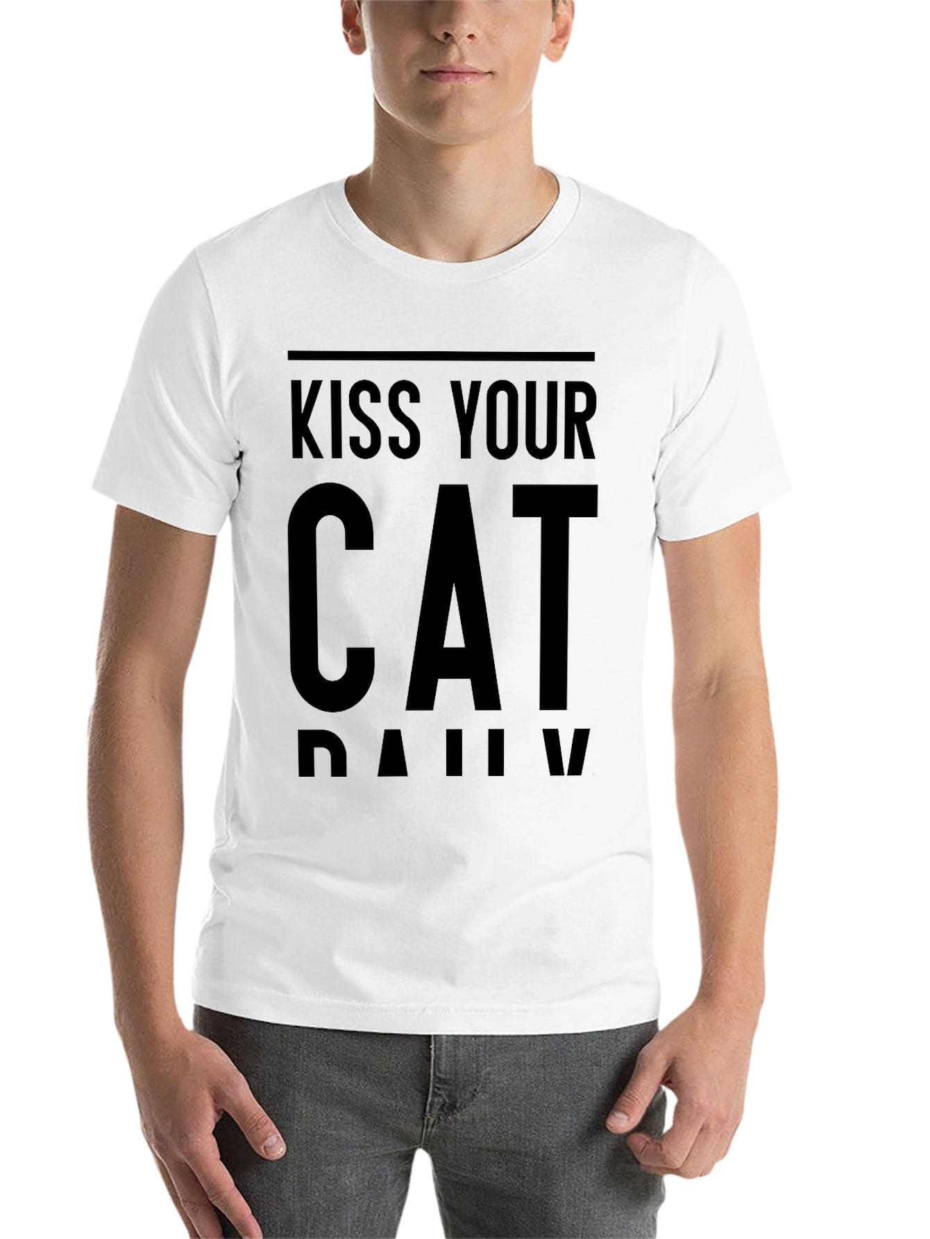 Black Kiss Your Cat Daily Black T-Shirt view 14