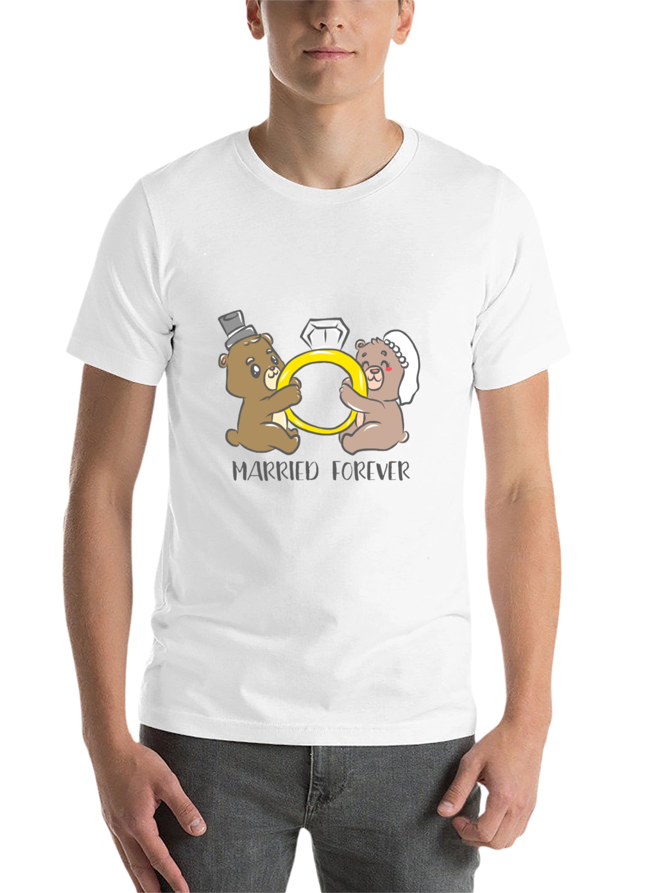 Black Married Forever Bear Couple T-Shirt view 14