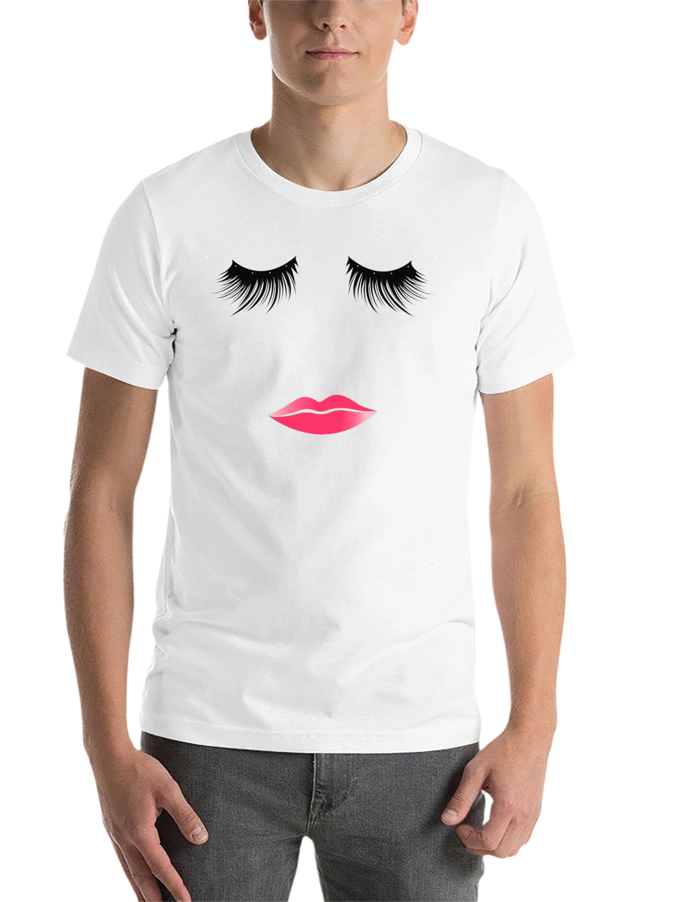 Black Eyelashes and Lips Graphic Tee - Black view 14