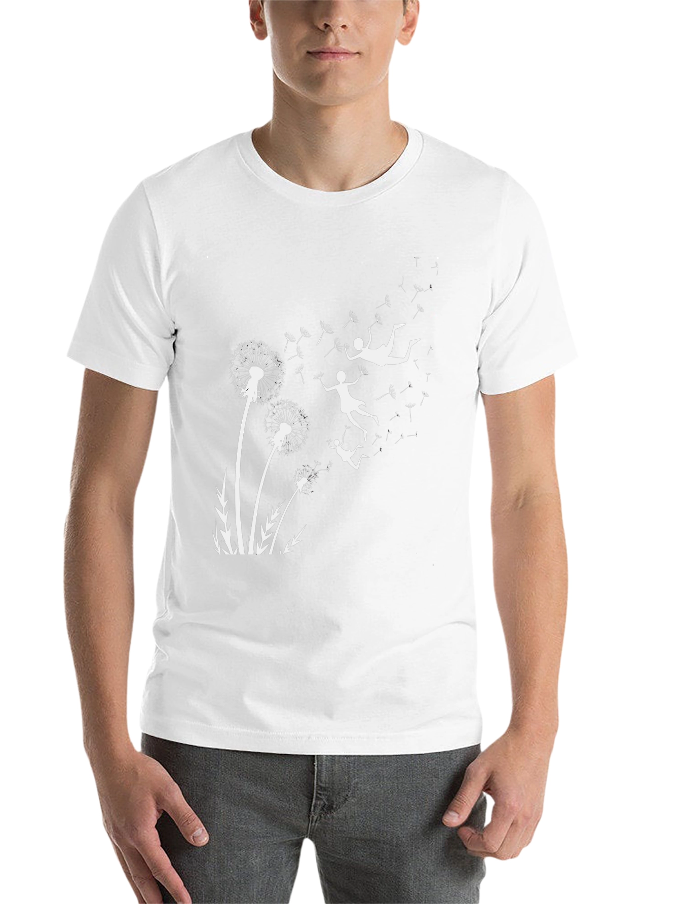 Black Whimsical Dandelion Dream T-Shirt view 14