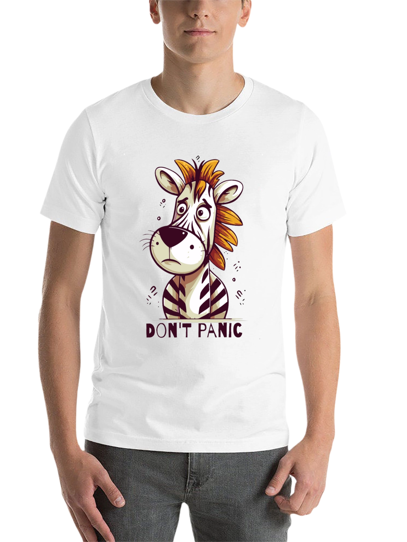 Black Don't Panic Zebra Graphic Tee view 14