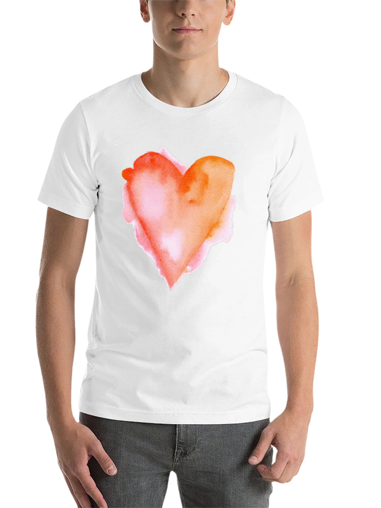 Black Watercolor Heart Graphic Tee - Soft Black Cotton Blend view 14