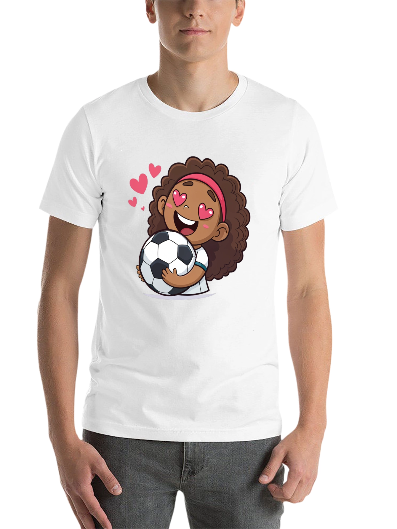 Black Cute Soccer Girl T-Shirt view 14