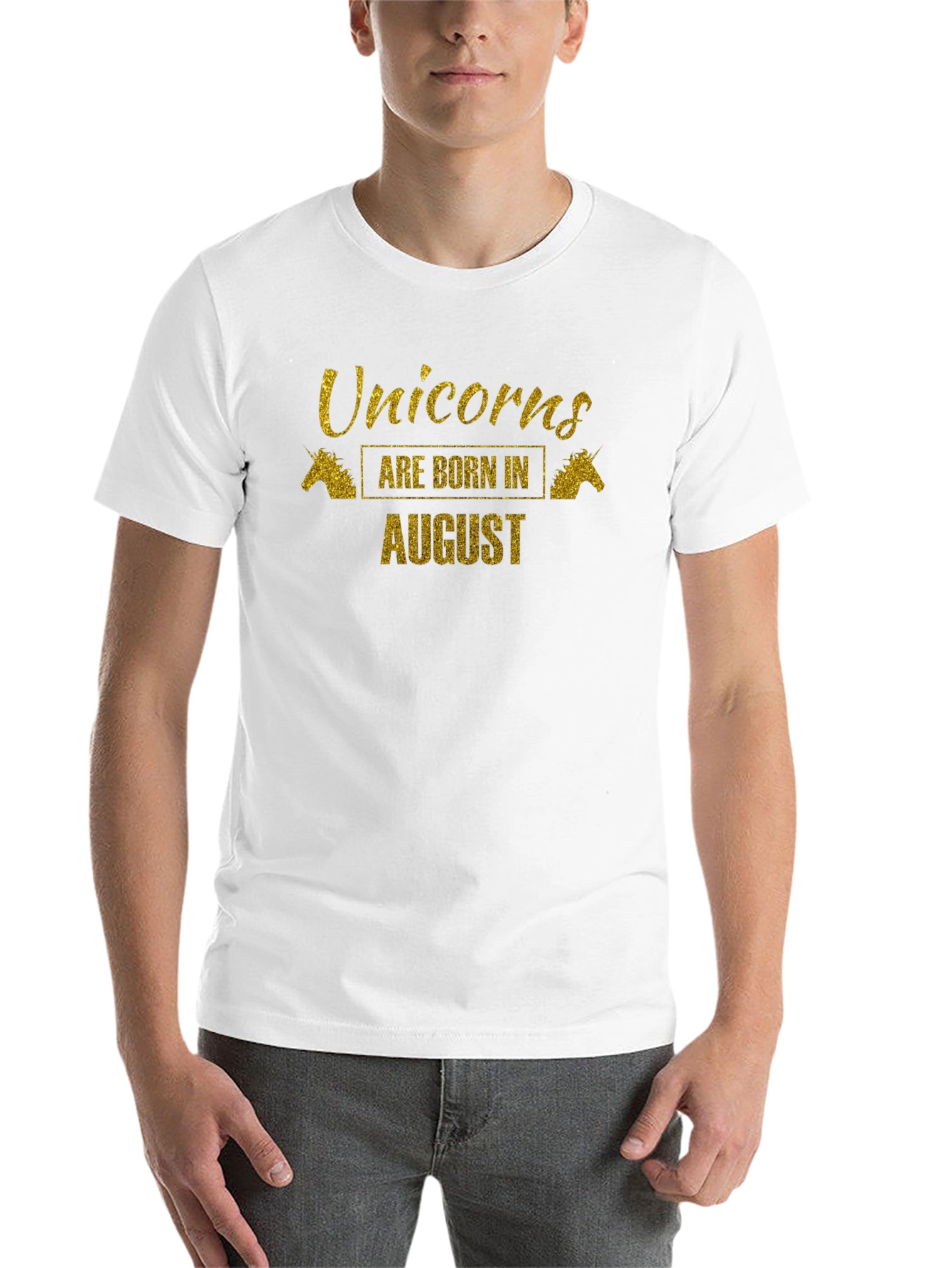 Unicorns Born in August Tee - Black - 14