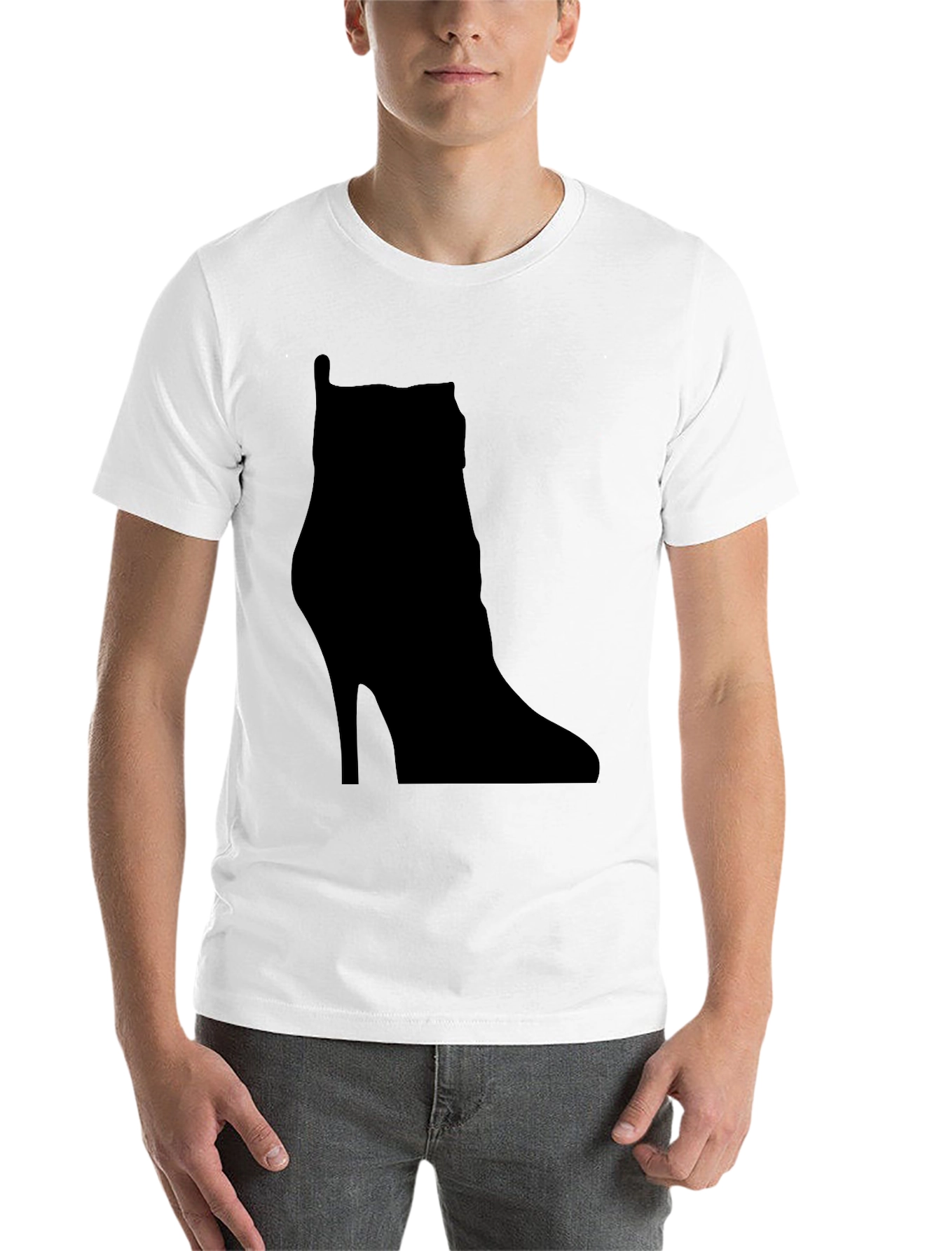 Black High Heel Boot Silhouette T-Shirt view 14
