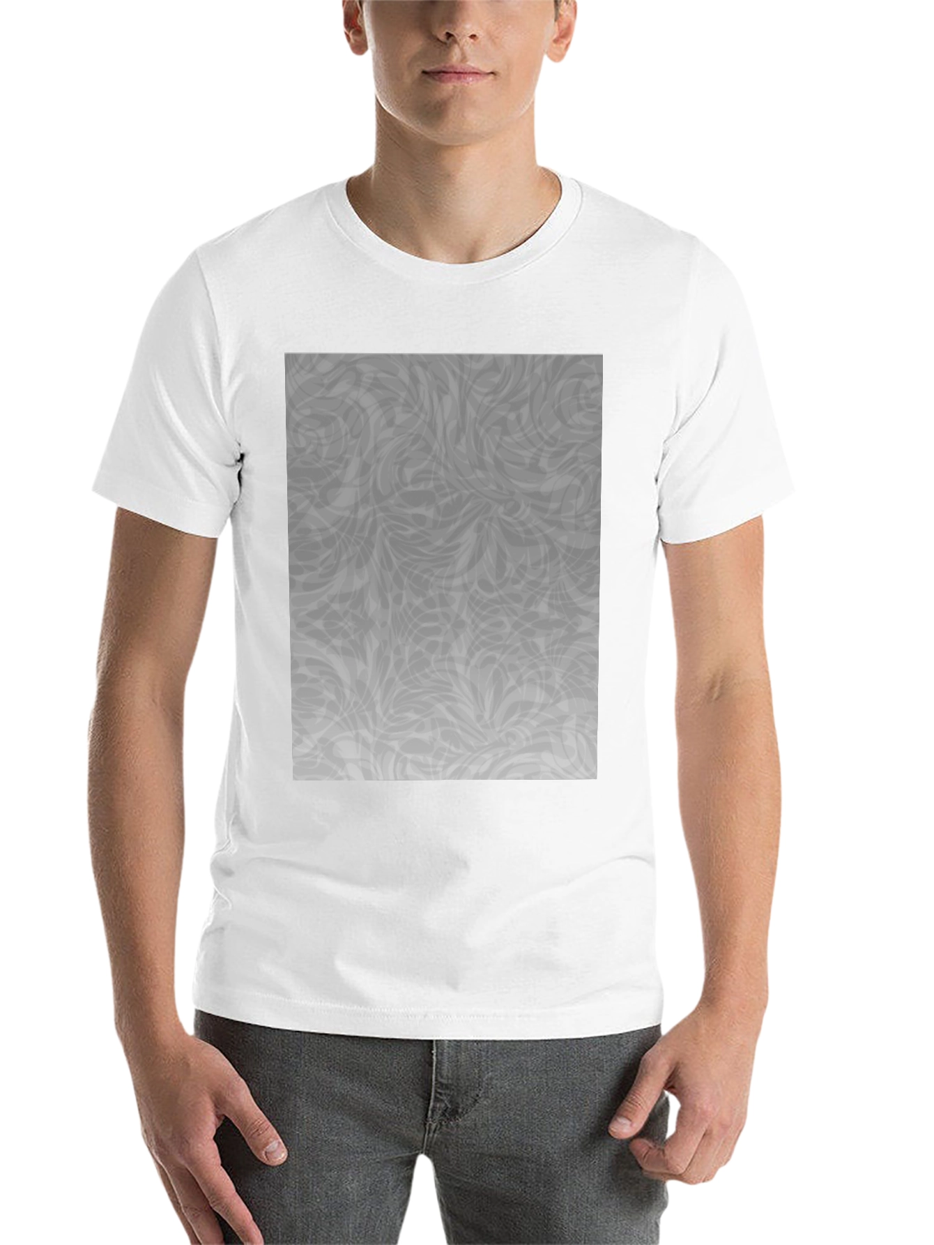 Black Abstract Grey Pattern Black Tee view 14