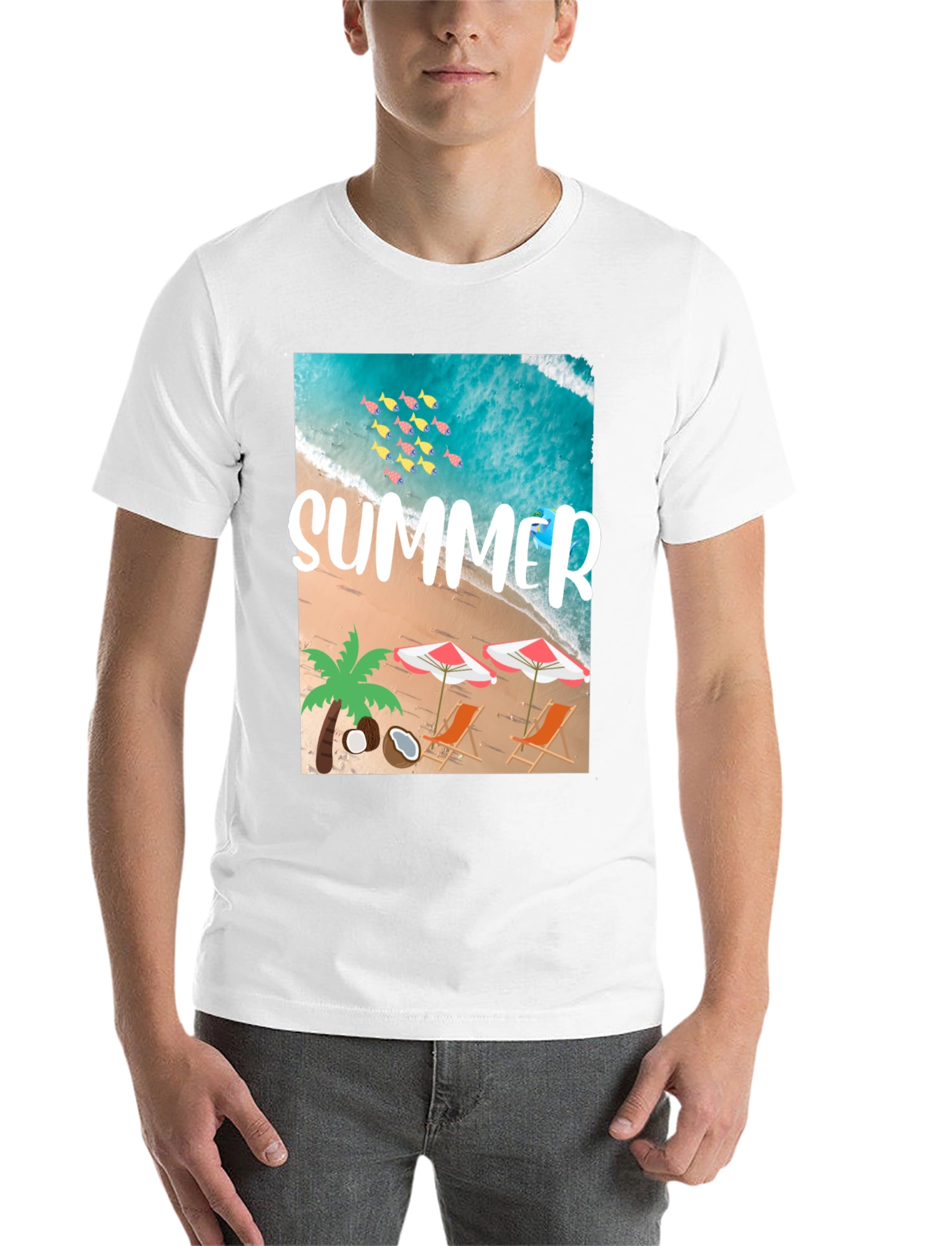 Black Summer Beach Graphic T-Shirt view 14