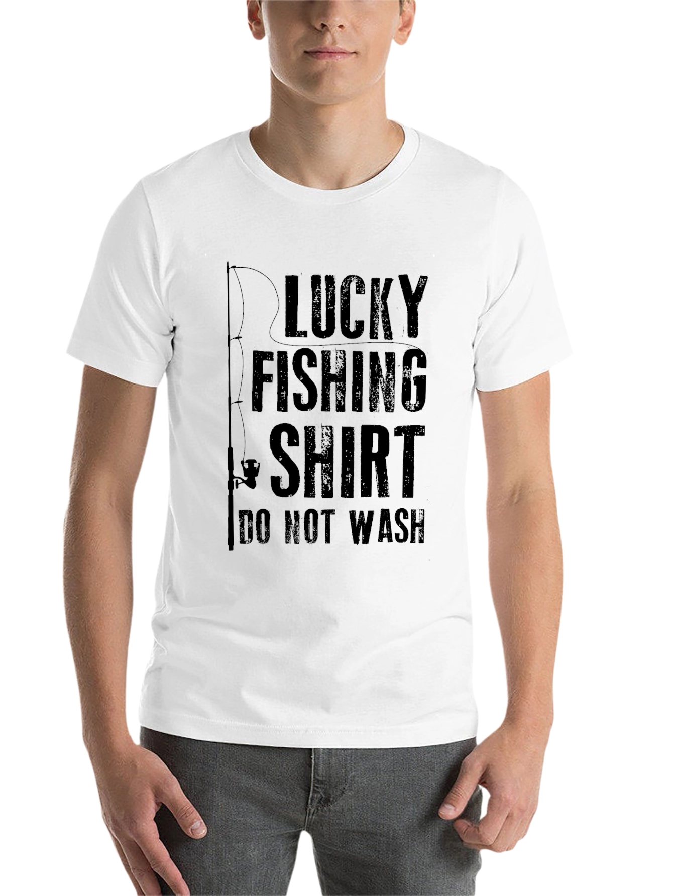 Black Lucky Fishing Shirt - Novelty Graphic Tee view 14