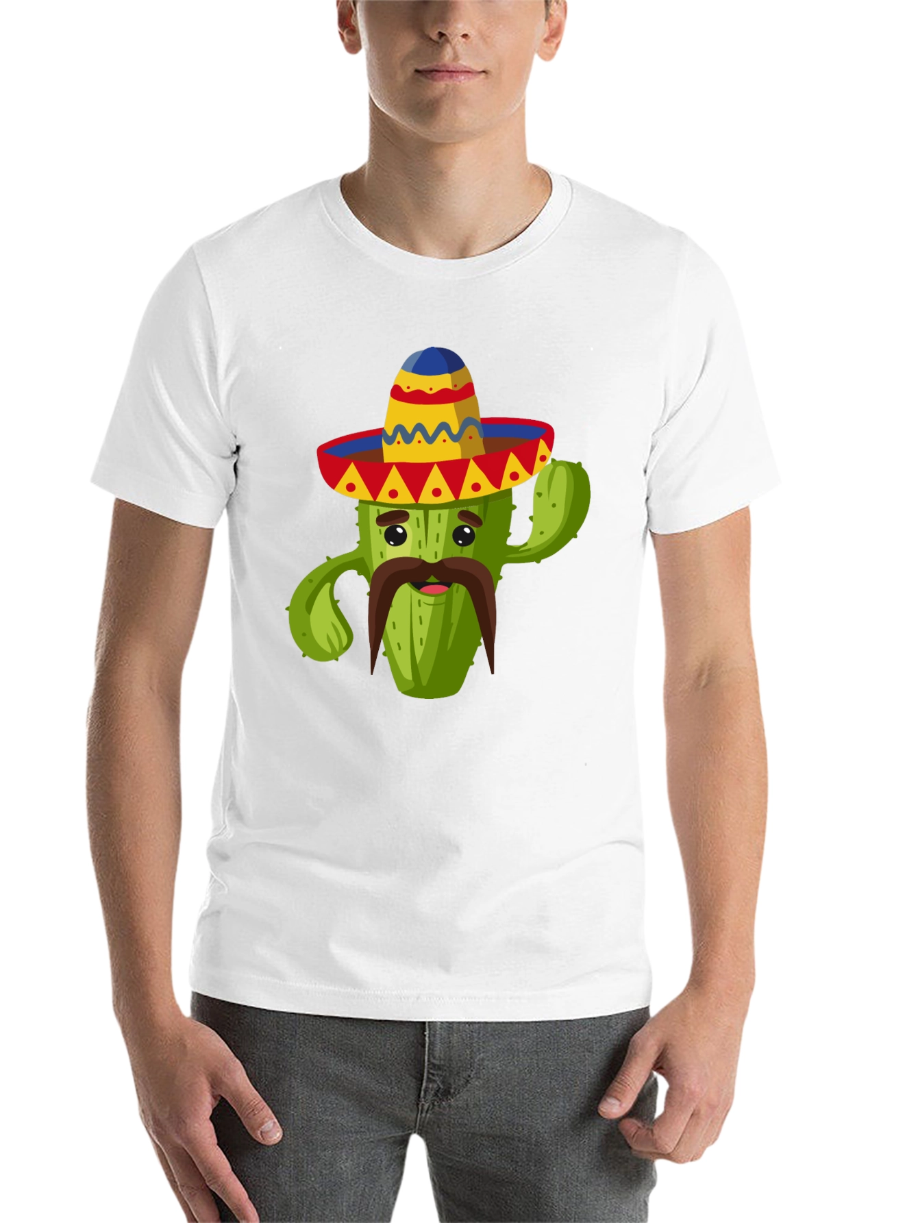 Black Cactus Sombrero Graphic Tee - Fun Cinco de Mayo Shirt view 14