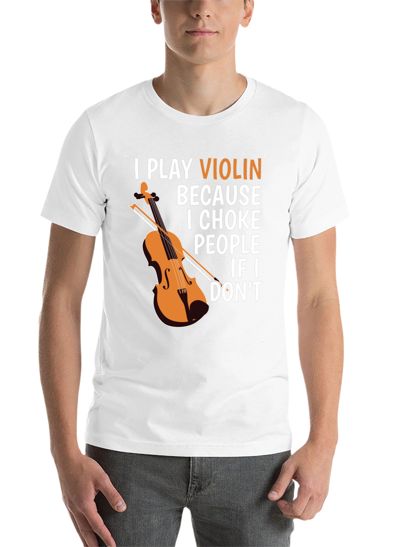 Black Violin Choke Funny Graphic Tee view 14