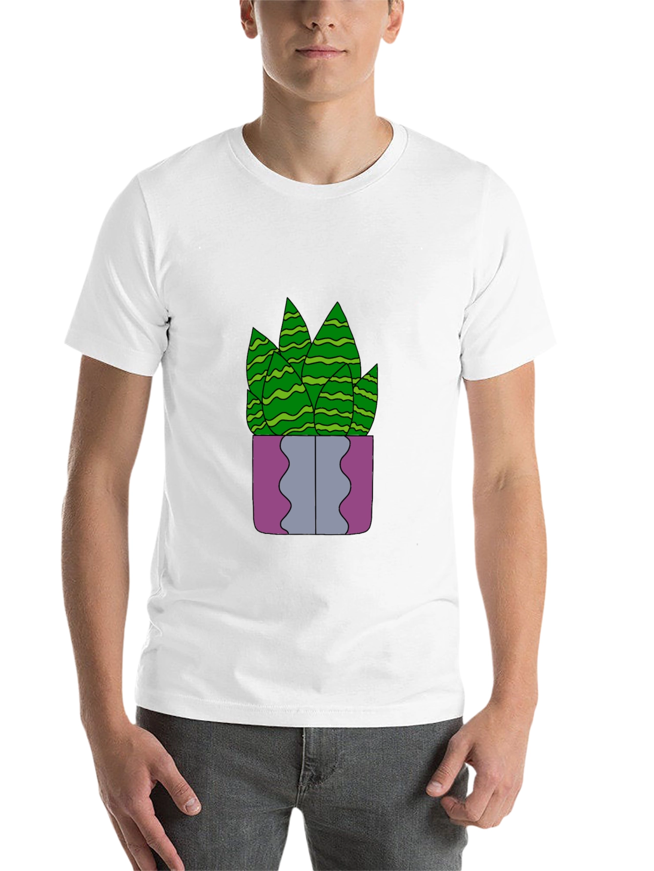 Black Potted Plant Graphic Tee - Unique Design, Soft Fabric view 14