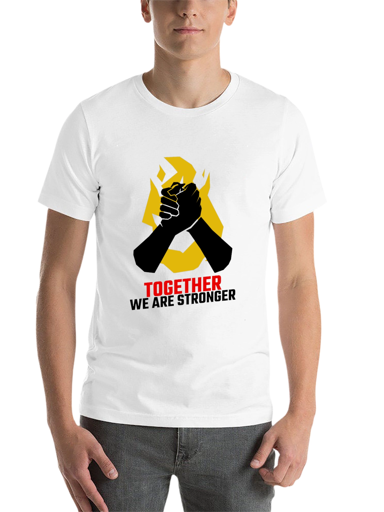 Black Together Stronger Graphic Tee - Solidarity & Unity Design view 14