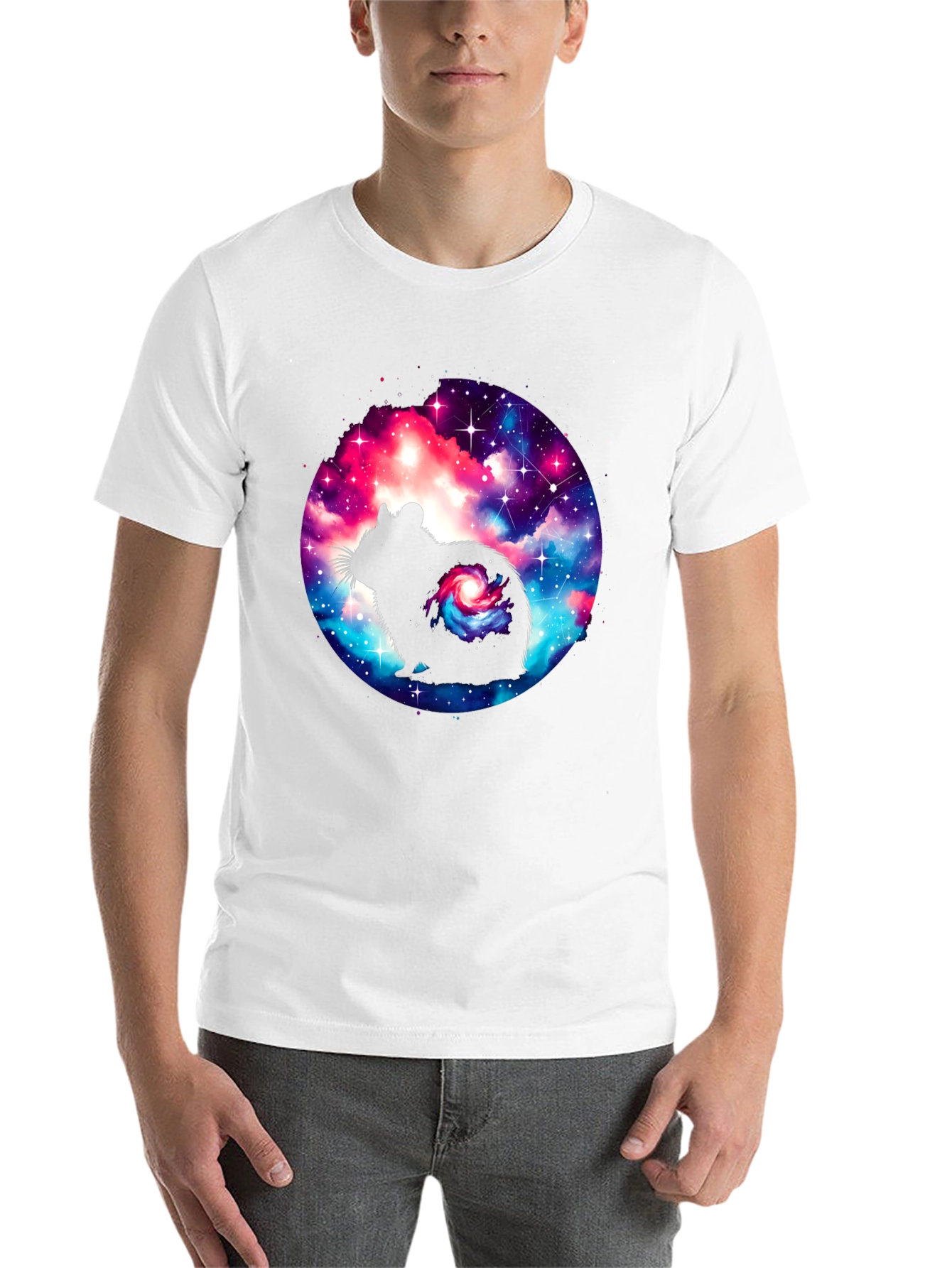 Black Galaxy Hamster Graphic T-Shirt view 14