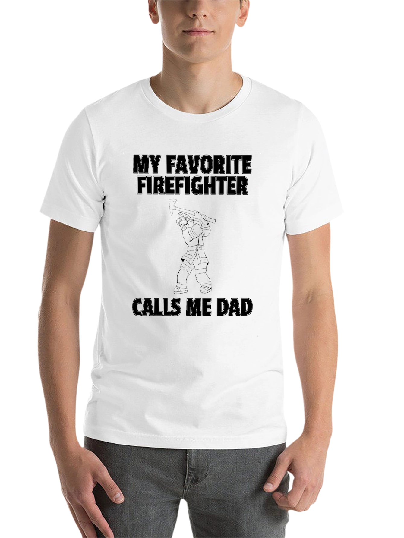 Black Firefighter Dad Graphic Tee - Black Cotton T-Shirt view 14