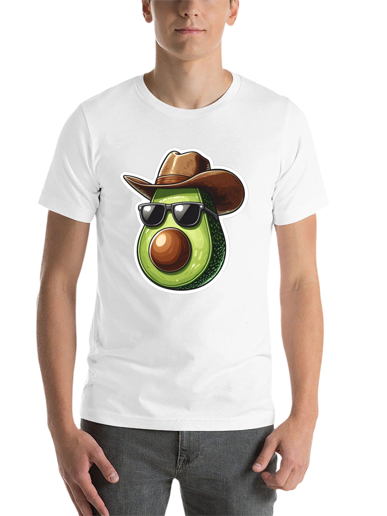 Black Cool Avocado Cowboy Graphic Tee - Black T-Shirt view 14