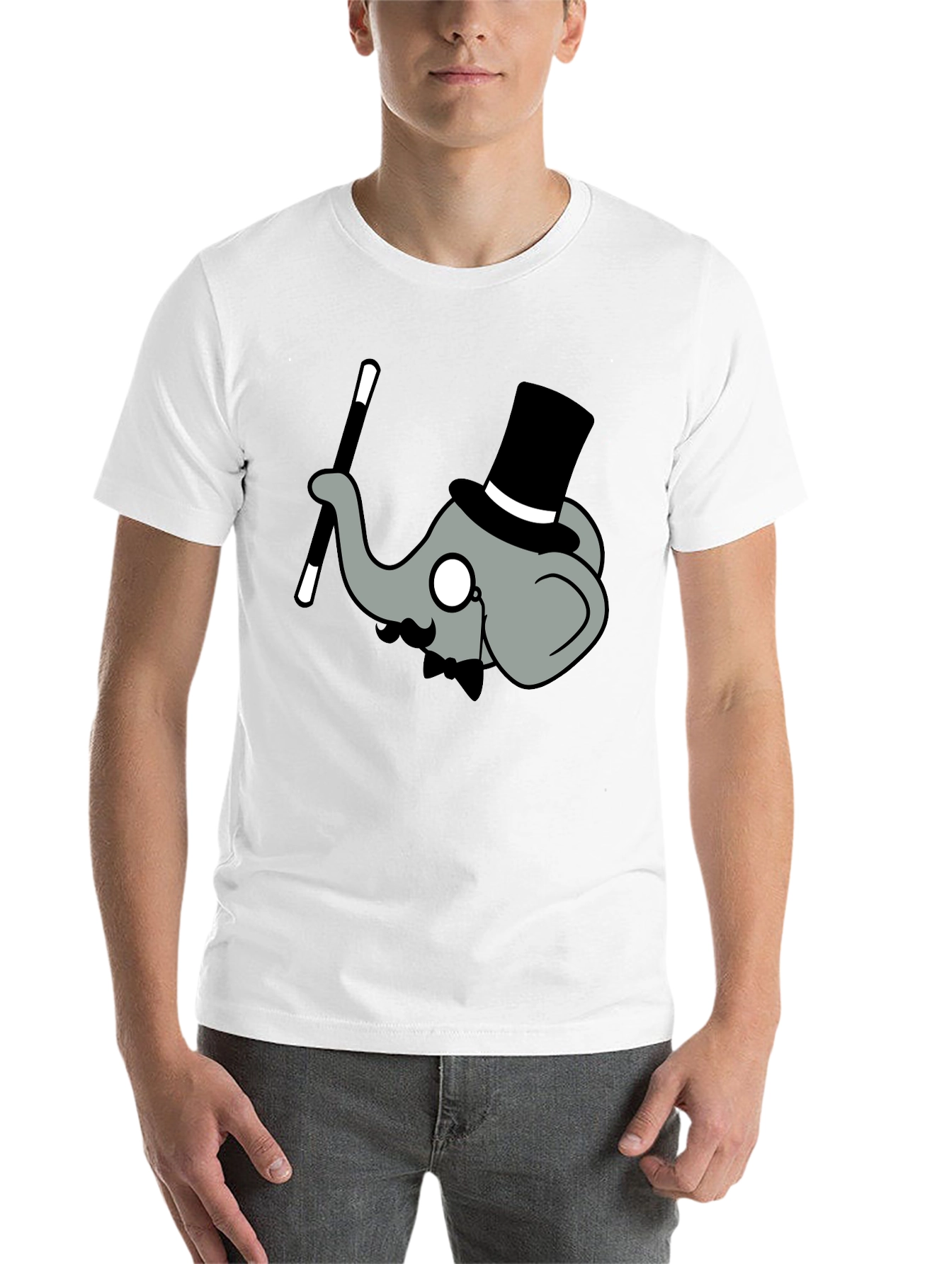 Black Elephant Magician Graphic Tee - Whimsical Cotton Shirt view 14