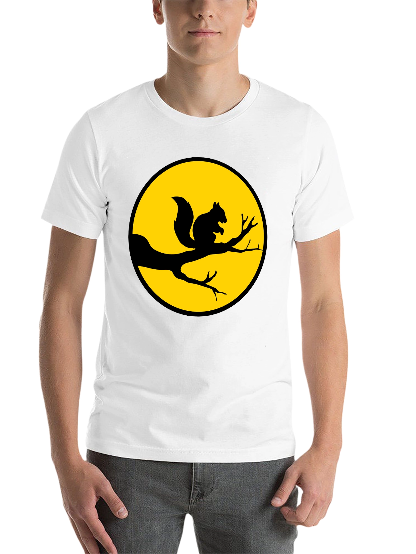 Black Squirrel Silhouette T-Shirt - Nature Inspired Graphic Tee view 14