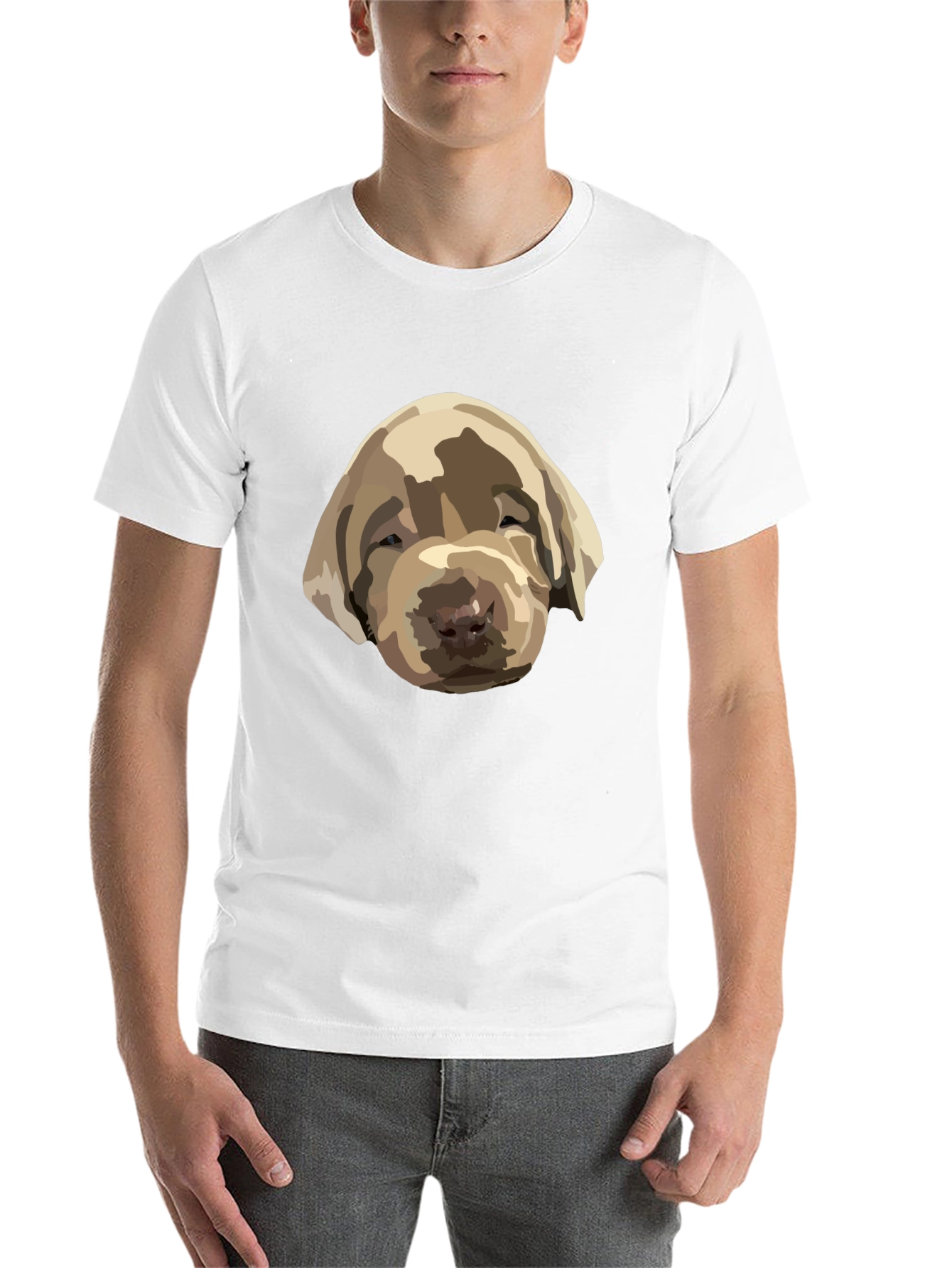 Black Dog Puppy Graphic Print Black T-Shirt view 14