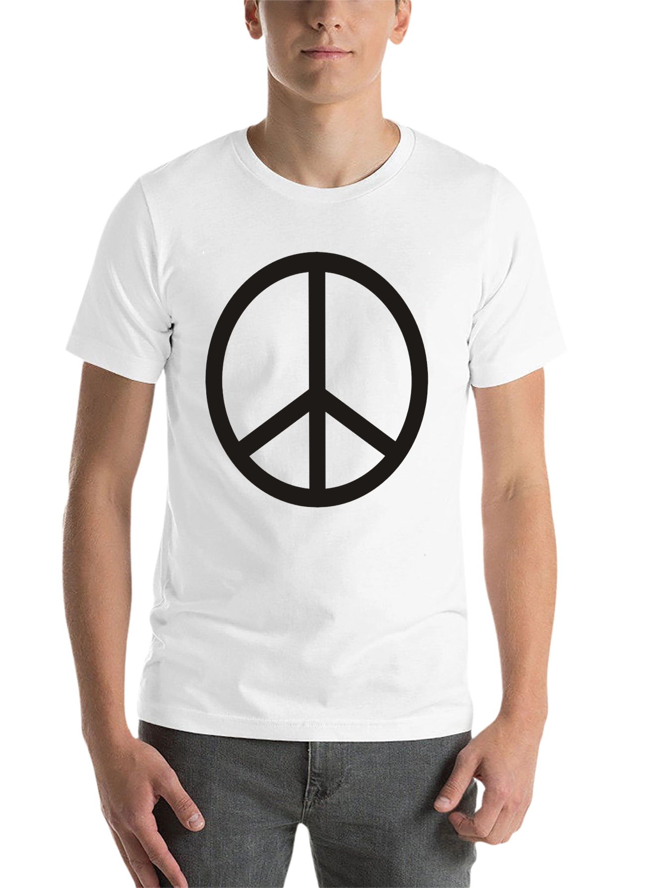 Black Peace Sign Graphic Tee - Classic Relaxed Fit view 14