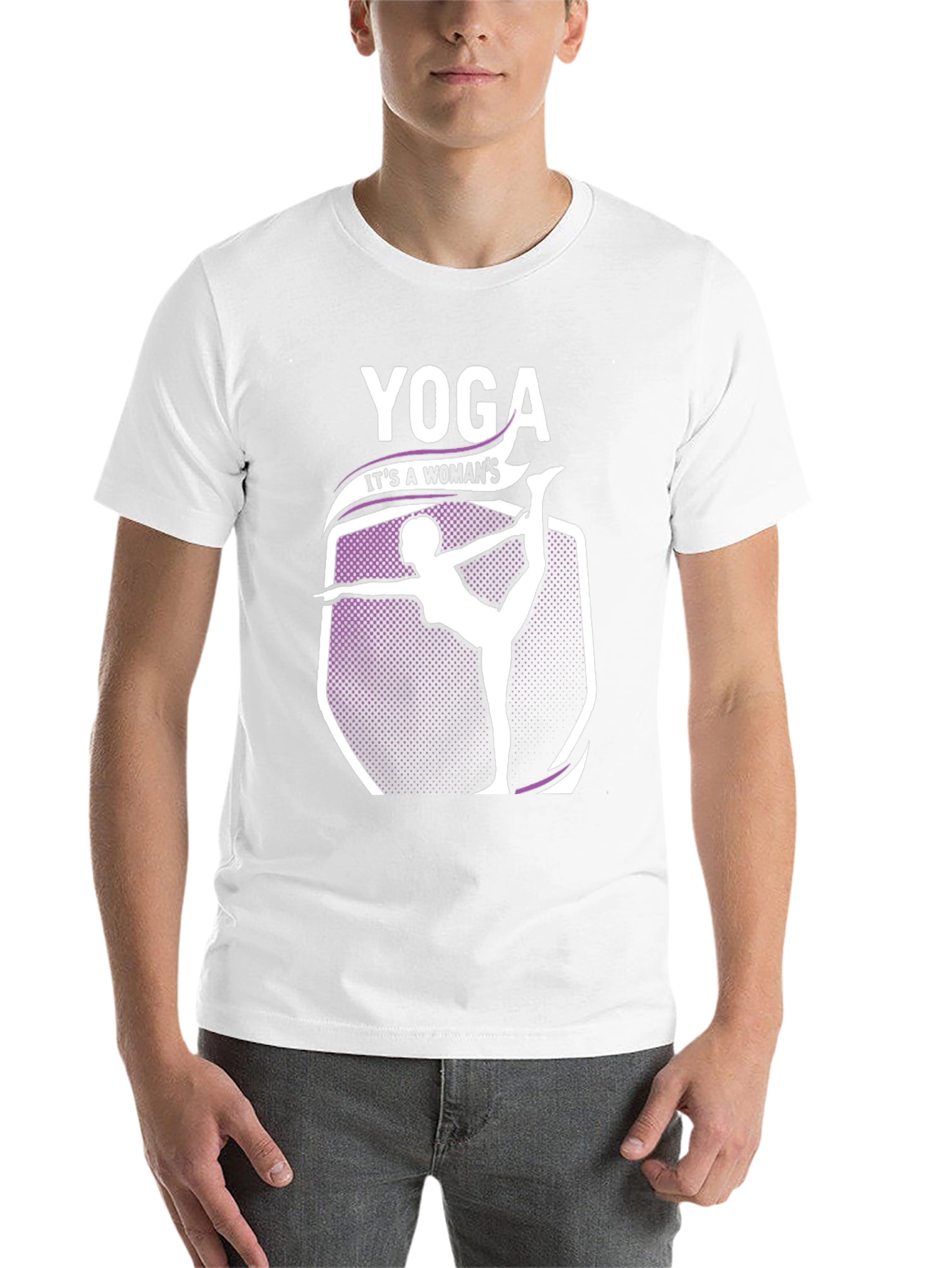Black Yoga Woman's T-Shirt - Black Cotton Blend view 14