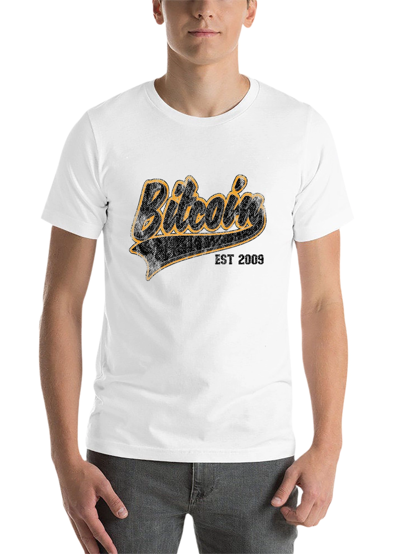 Black Bitcoin EST 2009 Black Graphic Tee view 14