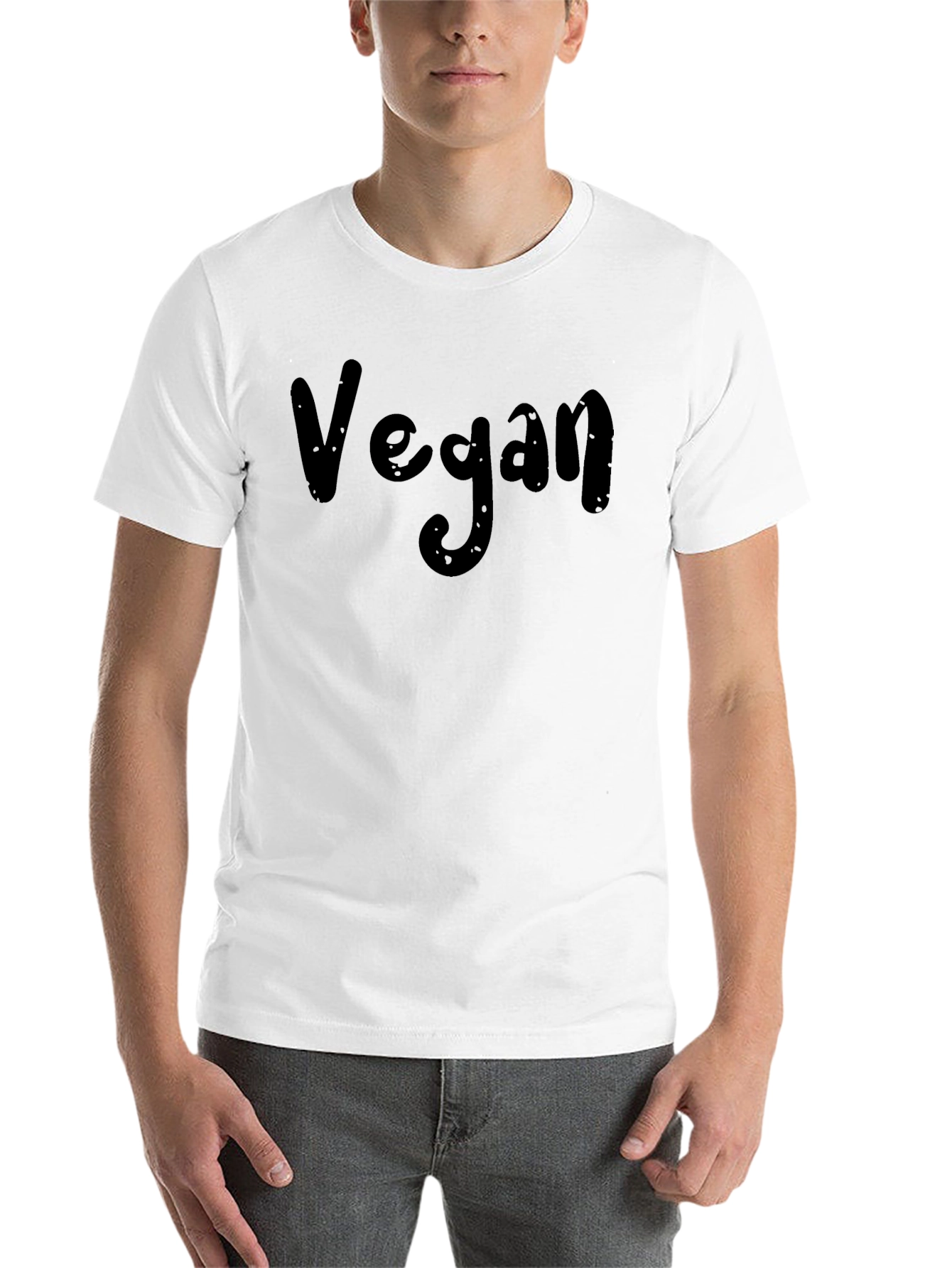 Black Vegan Black T-Shirt - Comfortable Crew Neck view 14