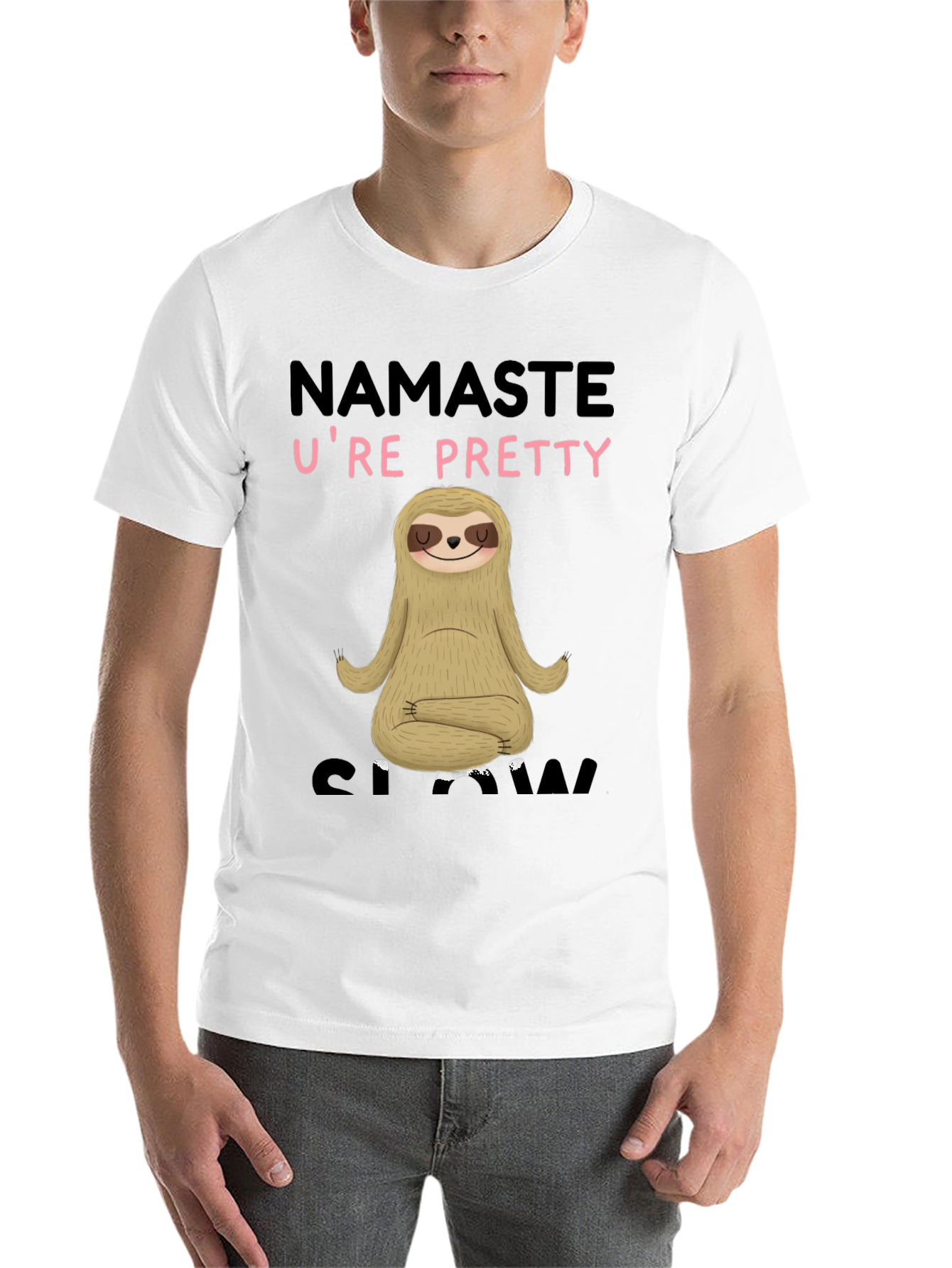 Black Namaste U're Pretty Sloth T-Shirt - Relaxed Fit view 14