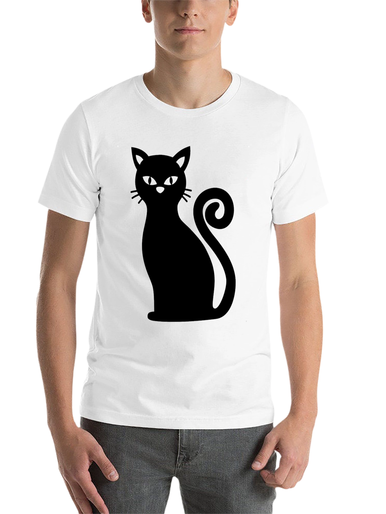 Black Black Cat Silhouette Graphic T-Shirt - Unisex view 14