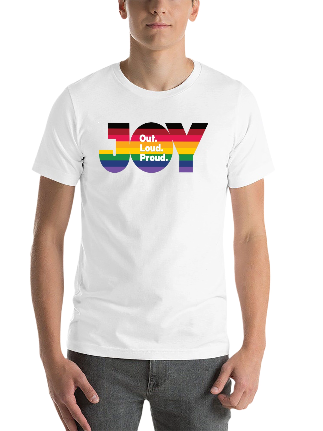 Black Out. Loud. Proud. JOY T-Shirt - Pride Rainbow Tee view 14