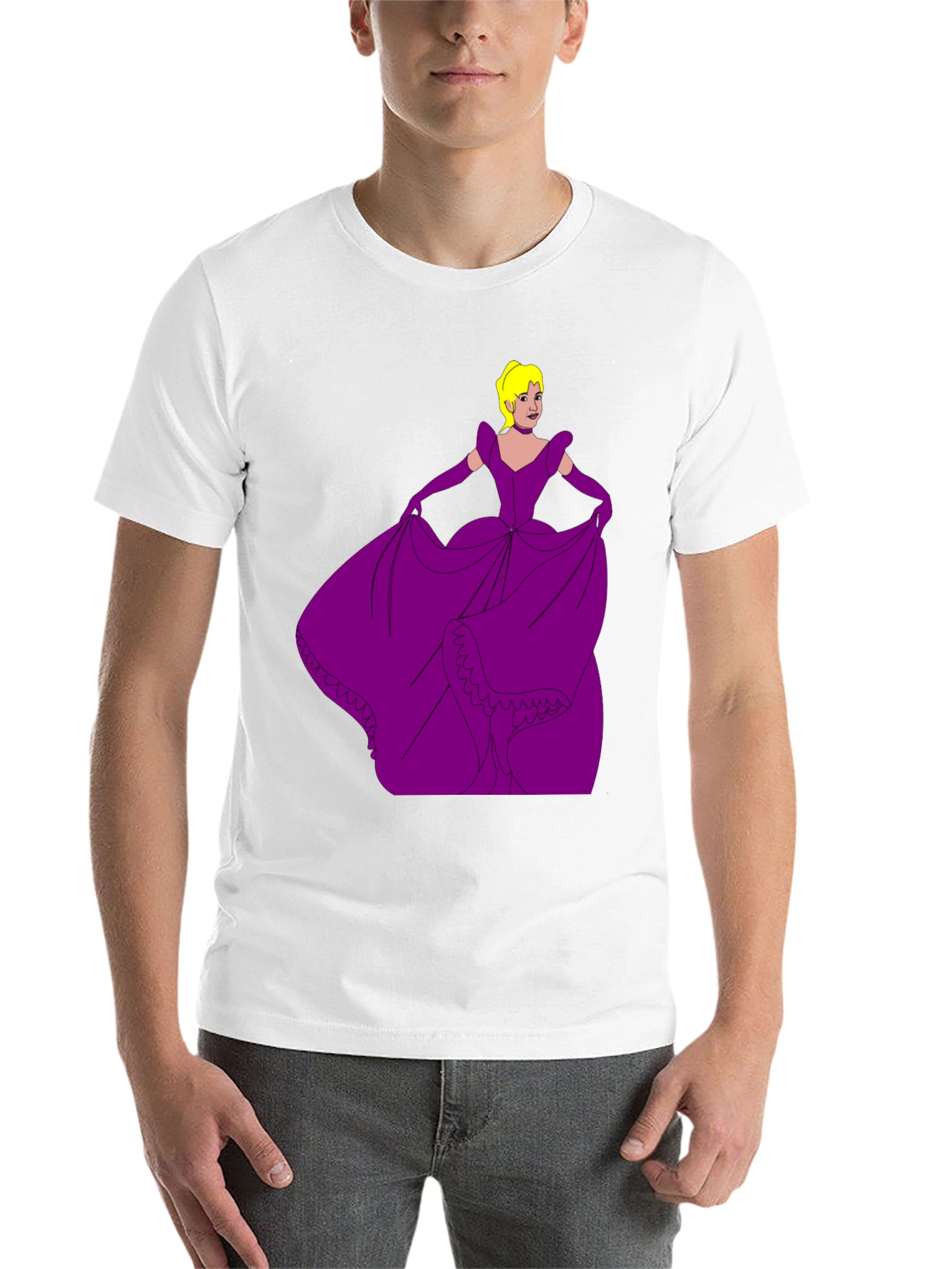 Black Cartoon Princess Graphic Tee view 14