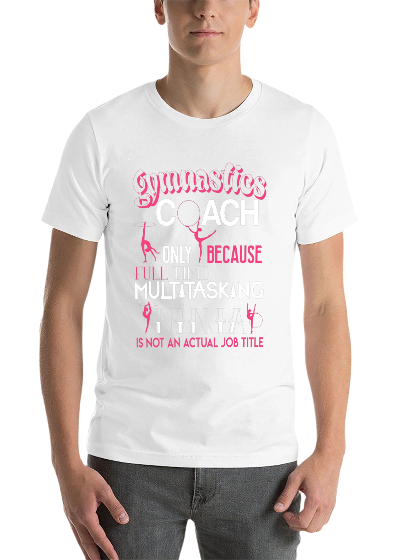 Black Gymnastics Coach T-Shirt: Multitasking Ninja Job Title view 14