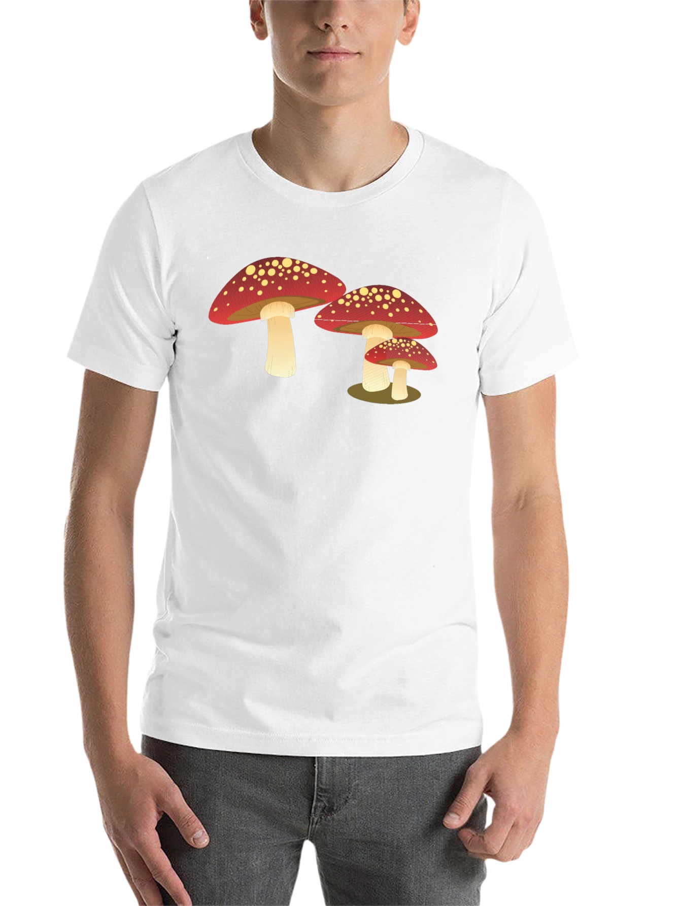 Black Mushroom Graphic T-Shirt - Cool Casual Tee view 14