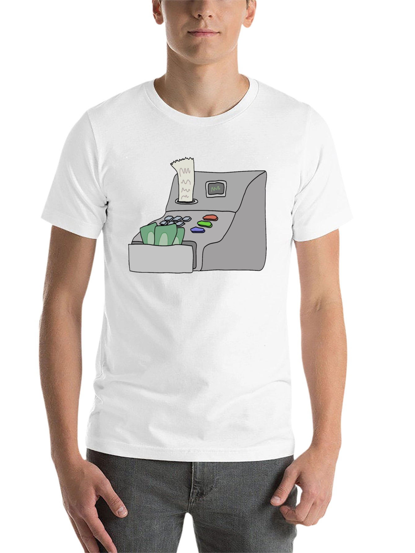 Black Cash Register Graphic Tee - Black Cotton Shirt view 14