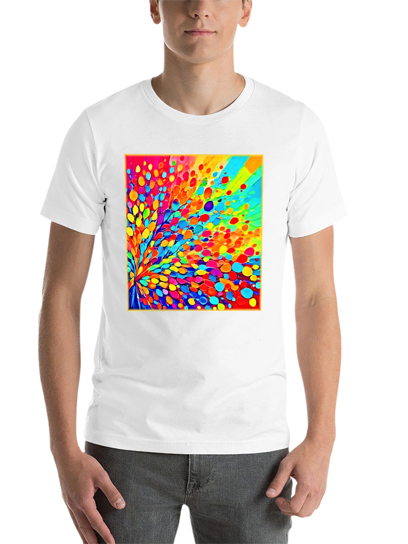 Black Vibrant Abstract Art Black T-Shirt view 14