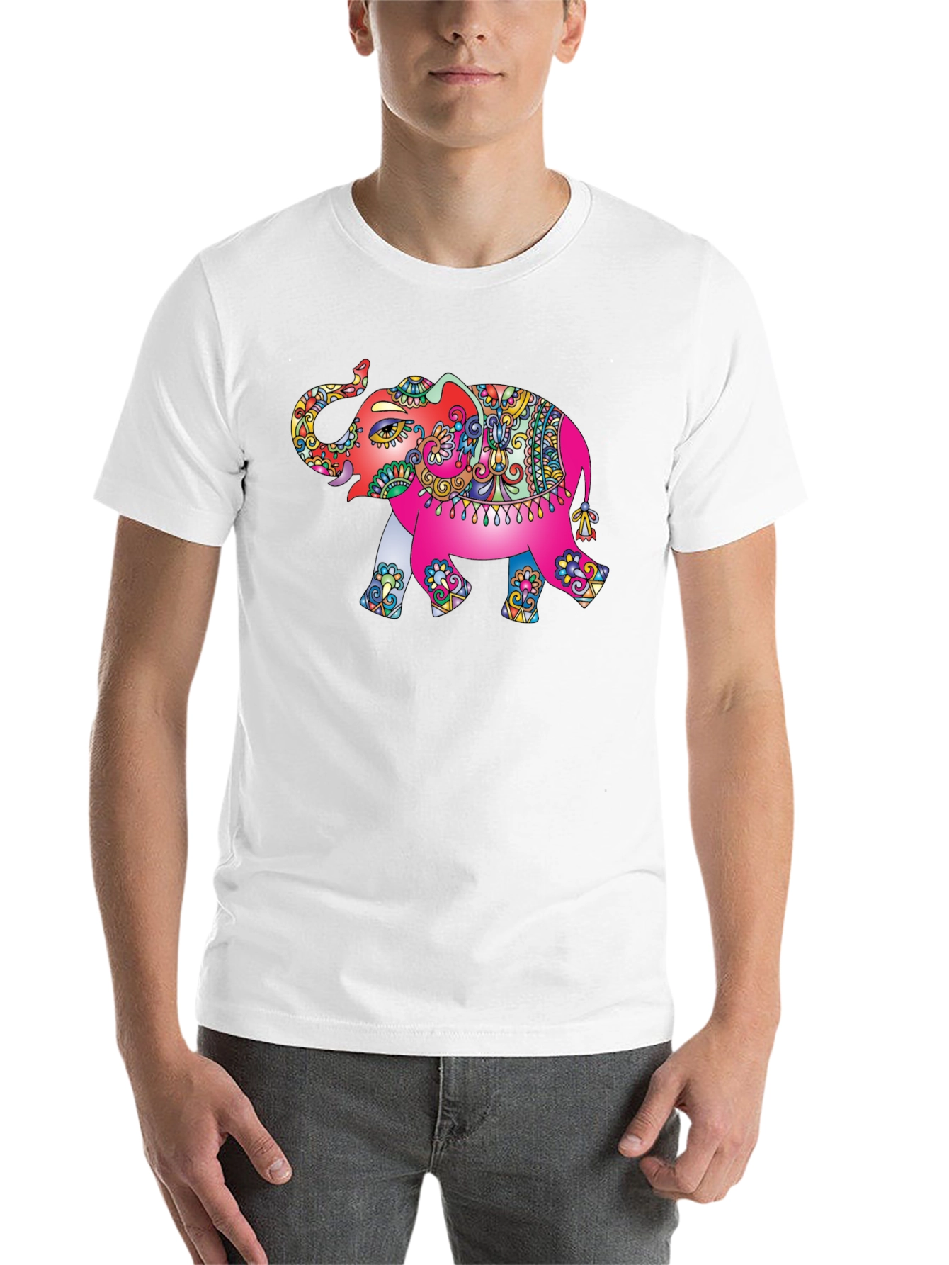 Black Elephant Graphic Tee - Black Cotton T-Shirt view 14