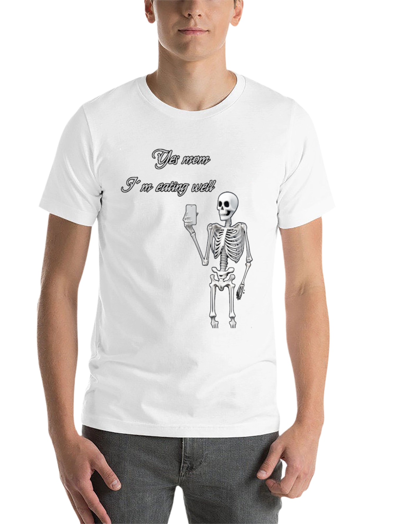 Black Yes Mom Skeleton Graphic Tee - Funny Humor T-Shirt view 14