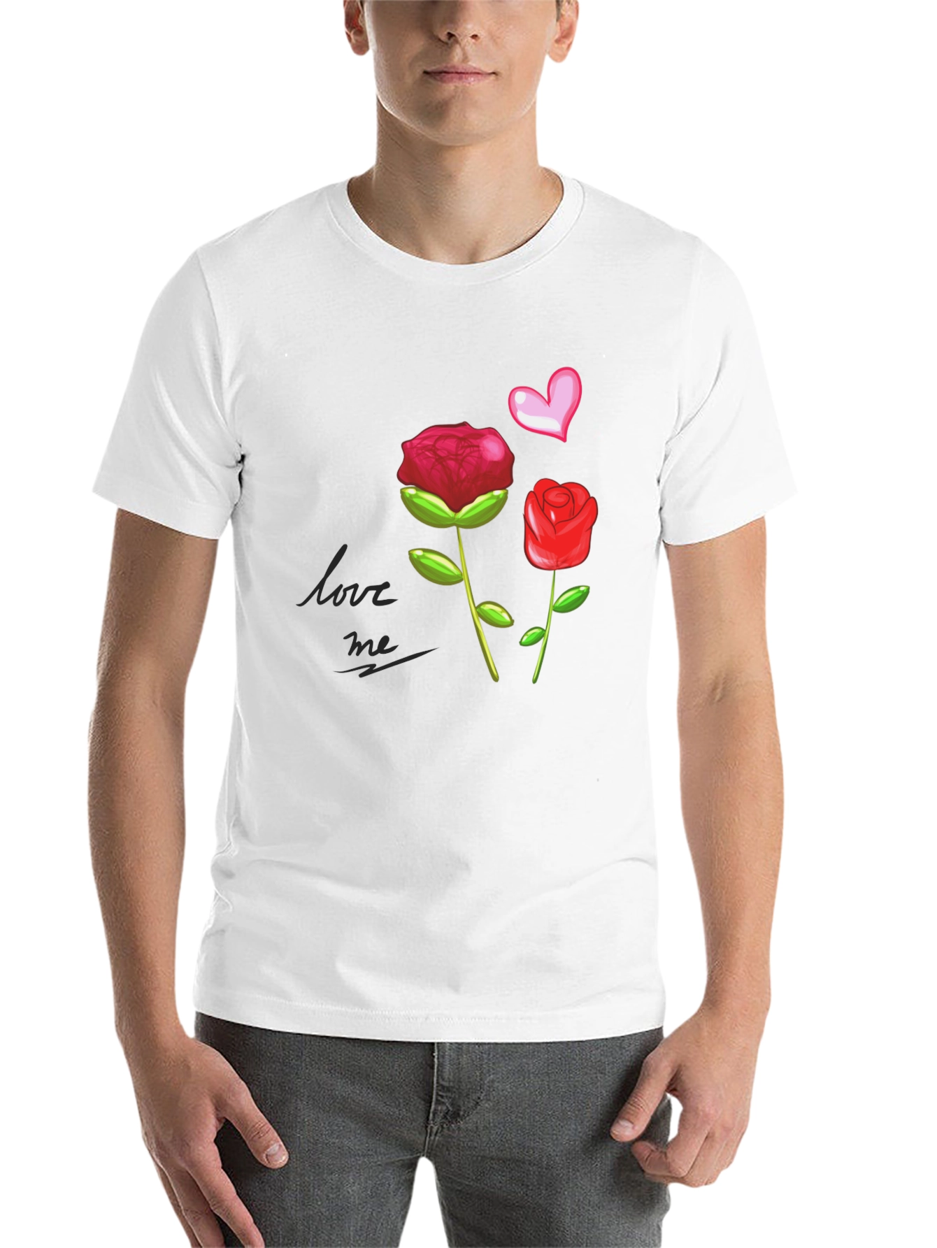 Black Love Me Roses Graphic Tee - Black view 14