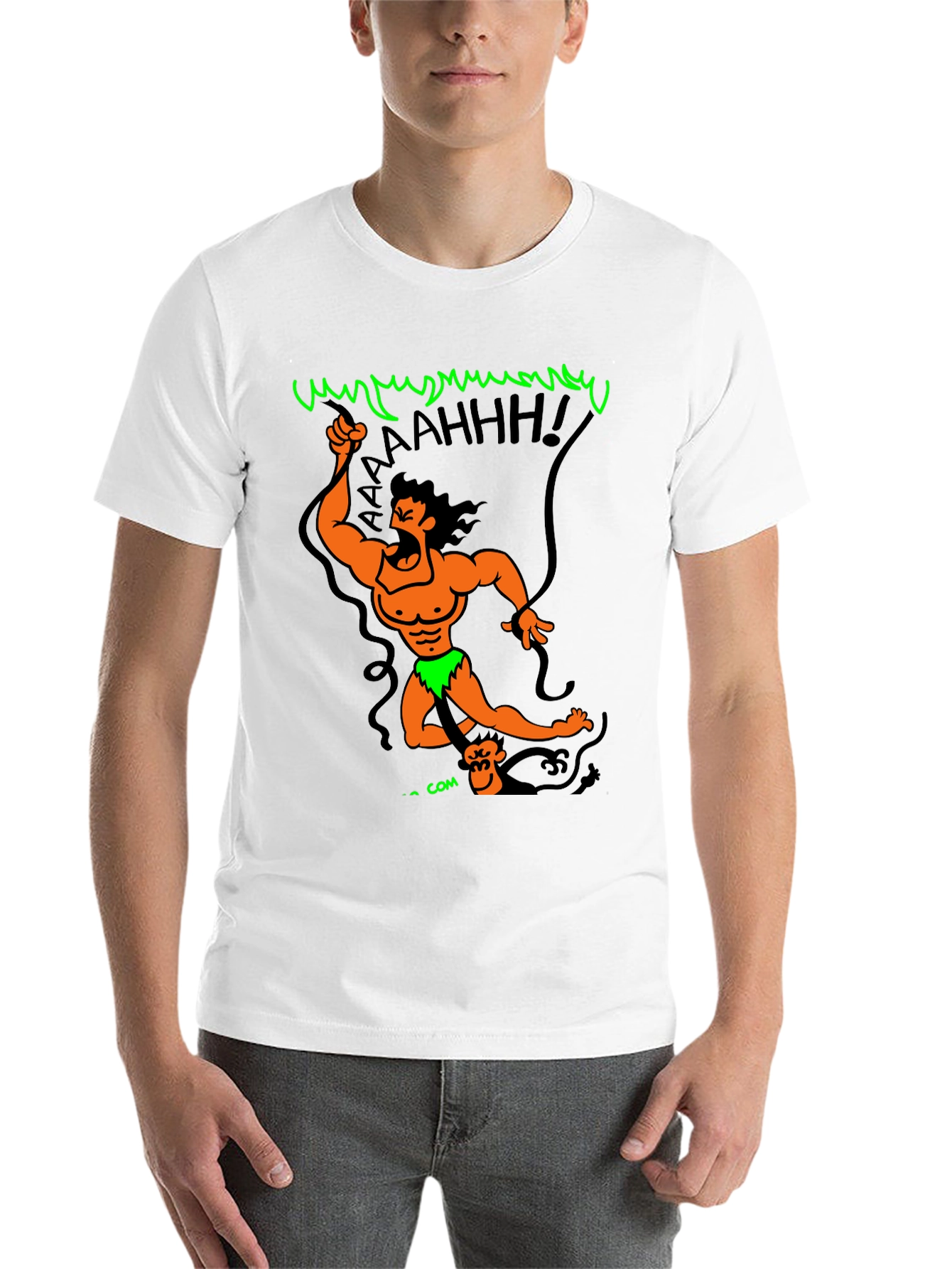 Black Cartoon Tarzan Graphic Black T-Shirt view 14