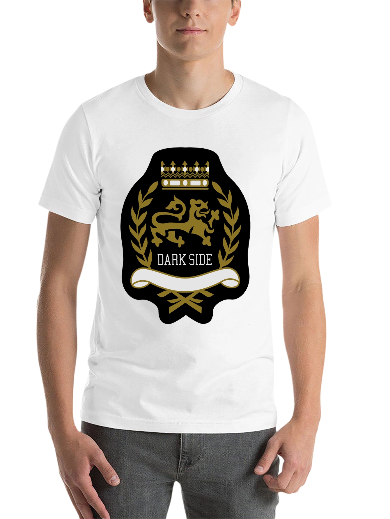 Black Dark Side Lion Crest Graphic Tee - Stylish Menswear view 14