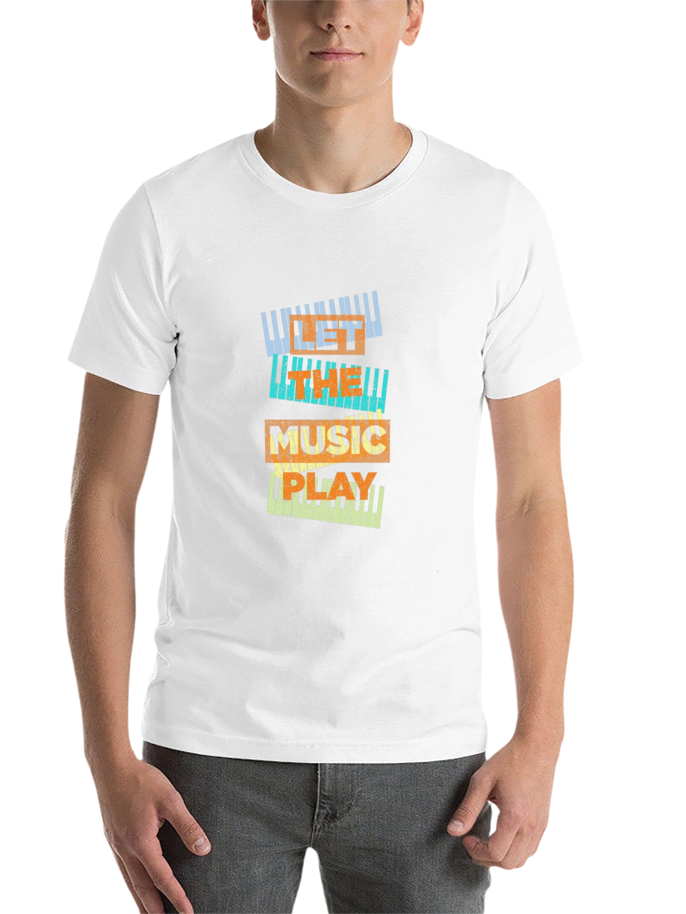 Black Music Lover Piano Keys T-Shirt view 14